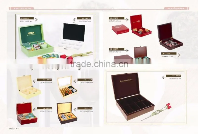 Wholesale Handmade 8 Compartment gift bamboo tea bag box