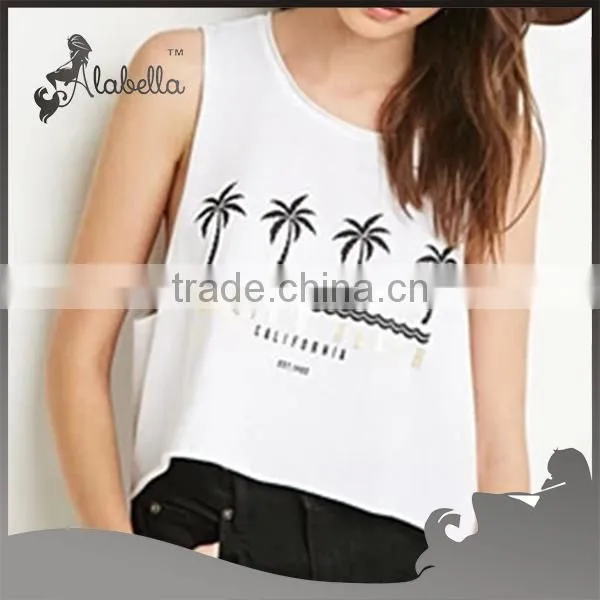 Crop tops for women 2015 Models sleeveless tops bulk white tank tops