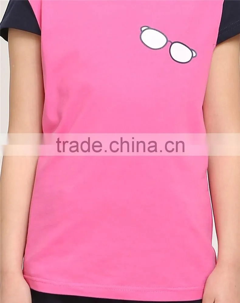 2016 fashion dress leisure short sleeves t shirt children's suit of clithes for little girls