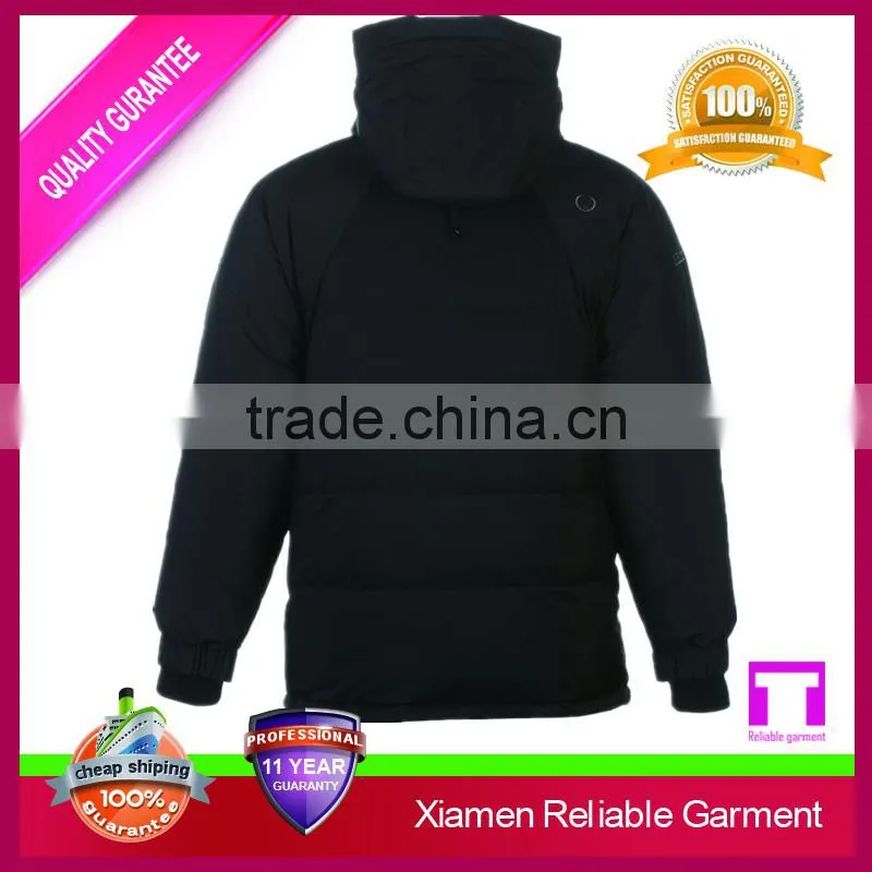 Black winter motorcycle down jacket