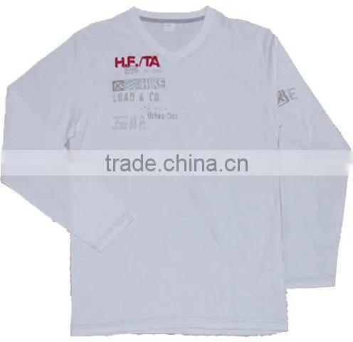 mens long sleeve and cotton t-shirt with crew neck