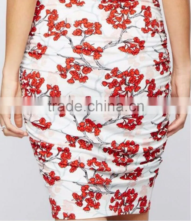 Fashion maternity clothes floral dress
