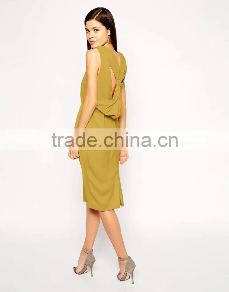 Origami Bow Drape Back Dress