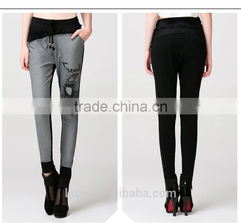 hot selling elastic waist tight korean fashion pants