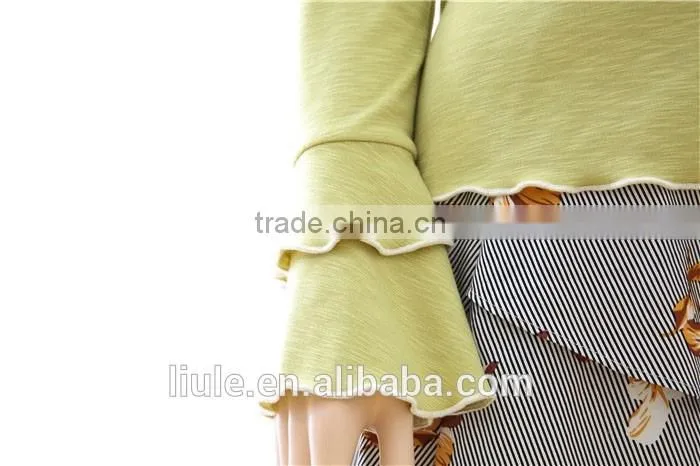 Latest fashion blouse design lady long sleeve comfortable blouse & top