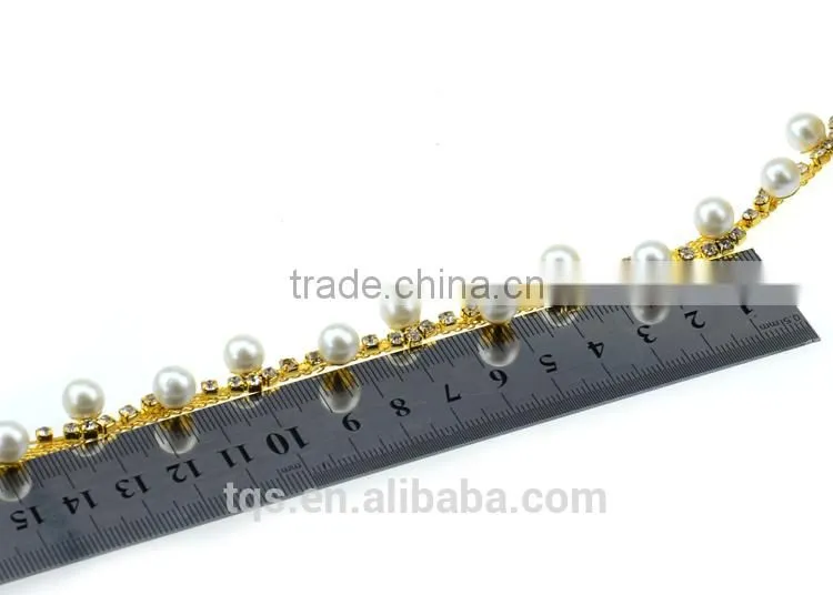 Cup Chain New Design Crystal Rhinestone &Pearl Chain Trimming