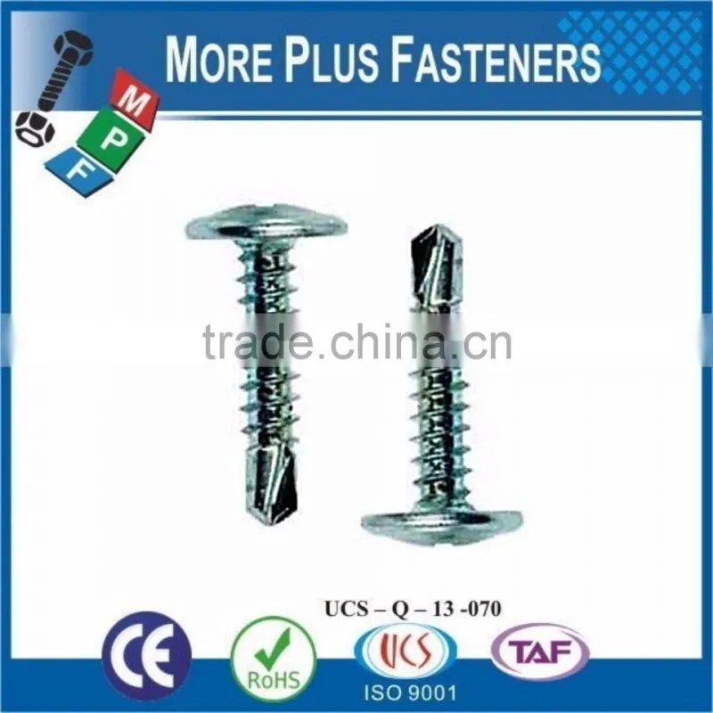 Made In Taiwan Modified Truss Head Wafer Head Phillips Drive Self Drilling Stainless Steel Zinc