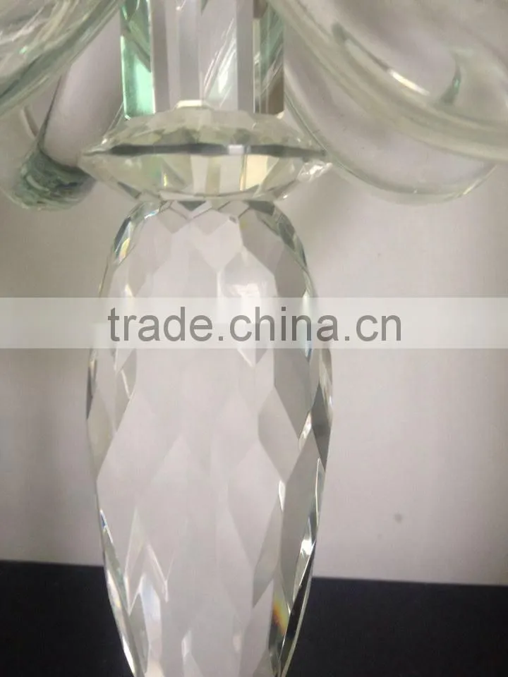 Hot Sale! Latest 34cm Multifunctional 5 Arms Crystal Candle Holder For Decoration