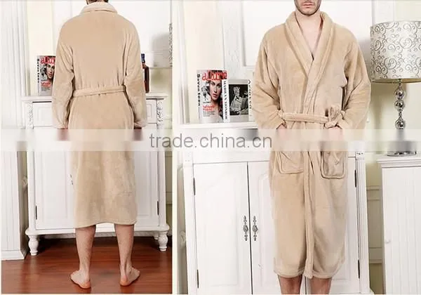 Chinese newest fashion bright colored coral fleece bathrobe