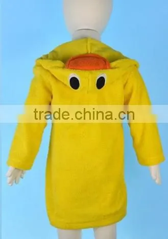 100% cotton towelling terrycloth applique kids hooded bathrobe ,children hooded bathrobes