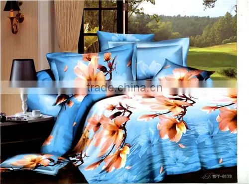 Luxury 100% Polyester 3D Reactive Printed home bedding set