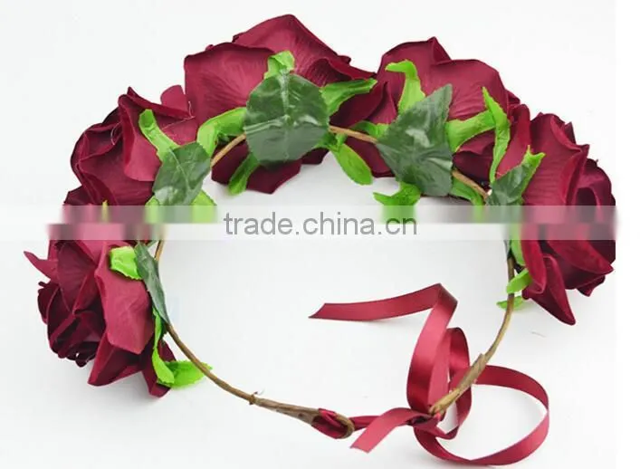 Woman Hair Accessories Rose Flower headband,wedding bridal flower headband