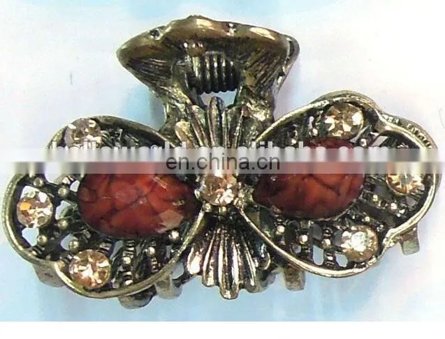 Wholesale alloy hair claw clip with rhinestone for women