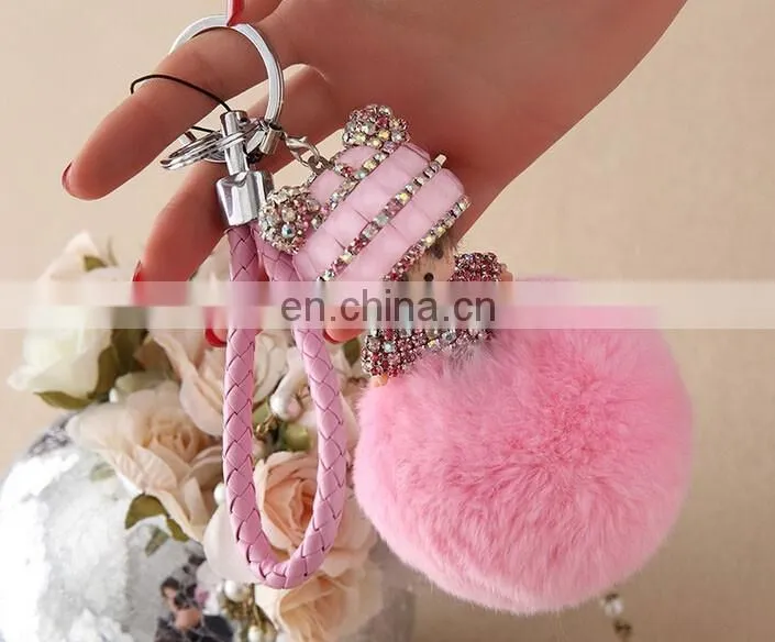 Factory wholesale multicolor rex rabbit fur monchichi with cheap price
