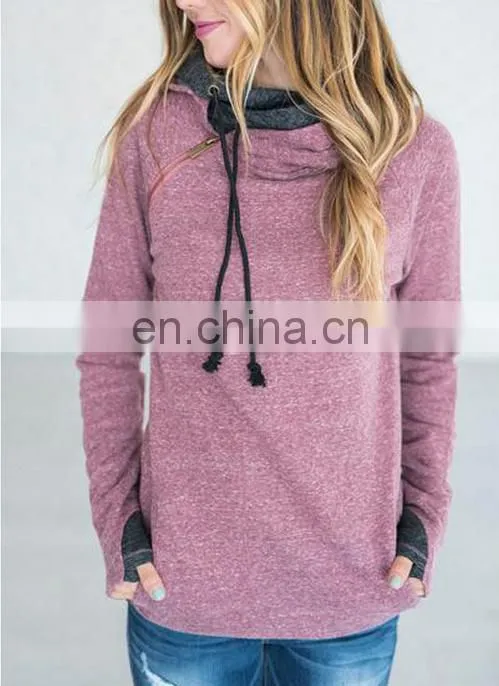 China Supplier Fashion Women Hoodies Sweatshirt Zipper Pullover Jacket Hoode Outwear Coat Tops