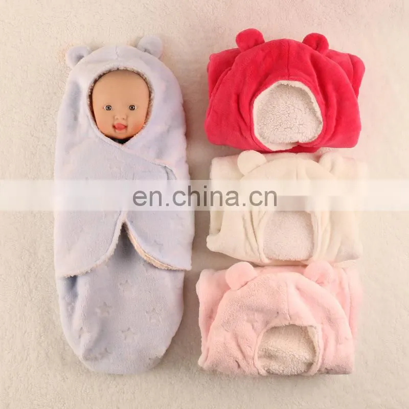 LOW MOQ Cartoon Animal Chicken Cotton Swaddle Blanket With Belt