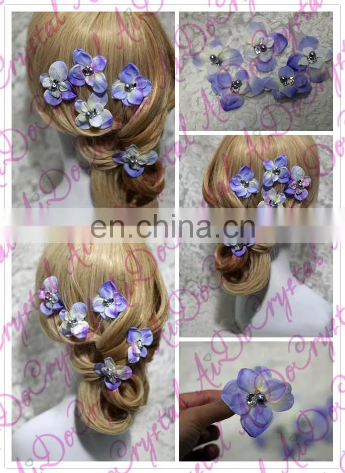 Aidocrystal flower hair accessories purple,hair accesories for wedding,fashion hair clip accessories