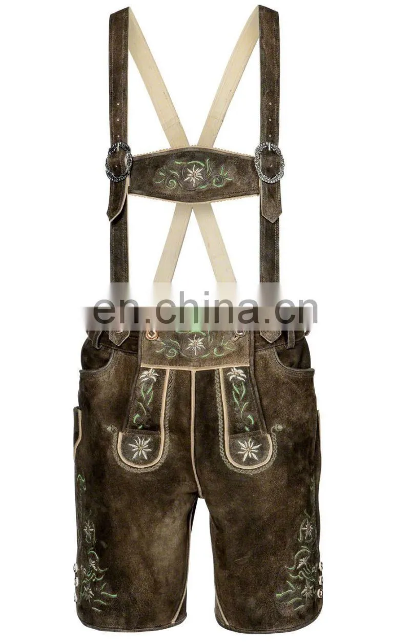 High quality embroidery oktoberfest lederhosen bavarian lederhosen kniebund lederhosen Mens all size (bavarian lederhosen)