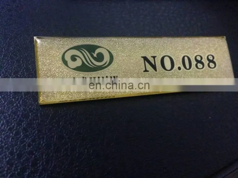 Factory direct sale aluminum printing name badge/ Custom printing name badge