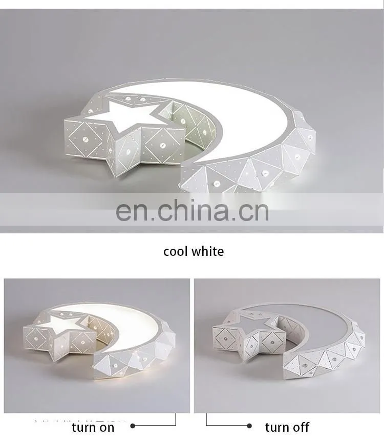 Creative LED living room ceiling light modern simple stars moon hollow lamps for children bedroom