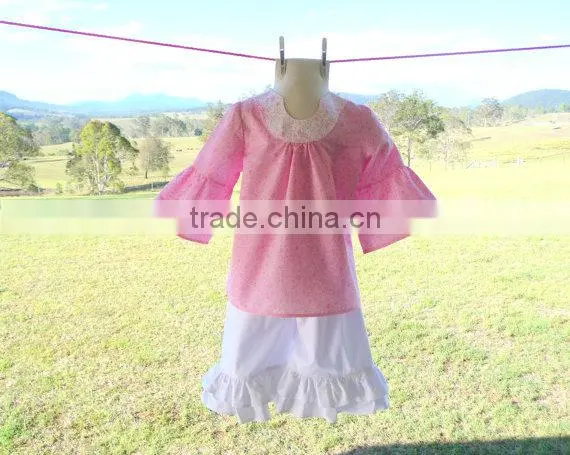 Two tier ruffled shorts for little girls, little girls shorts, girls capri pants, girls ruffled capris, little girls summer shor