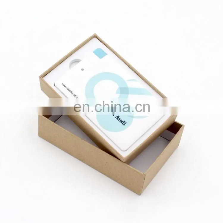 Custom logo gift rohs external portable card power bank 2600mAh