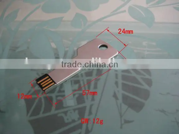 Promotional Kongst USB key shape USB flash drive with custom logo engraving