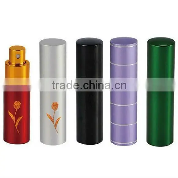 Aluminum perfume bottle with spray