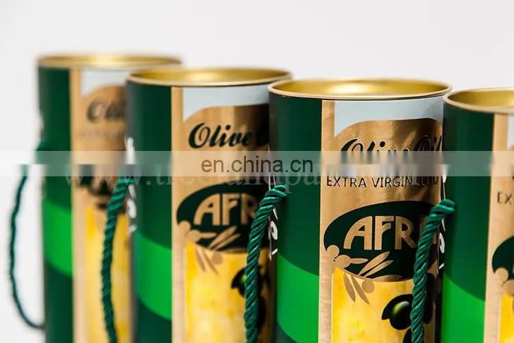 Cylinder Paper Cardboard Box Olive Oil Packaging with Handle