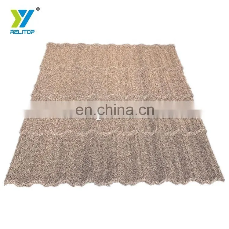 Nosen Type Chesunut Color Stone Coated Steel Roof Tile 0.3mm To 0.5mm Metal Roofing Sheet
