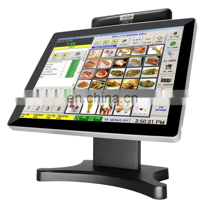15'' Touch Screen all in one POS system Wifi/Dual Screen Cash Register/Built-in 8inch Customer Display Cashier POS Machine