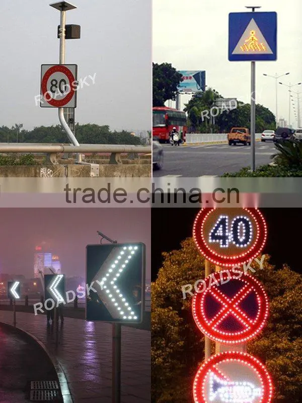 Red Plastic Led Octagon Traffic Sign