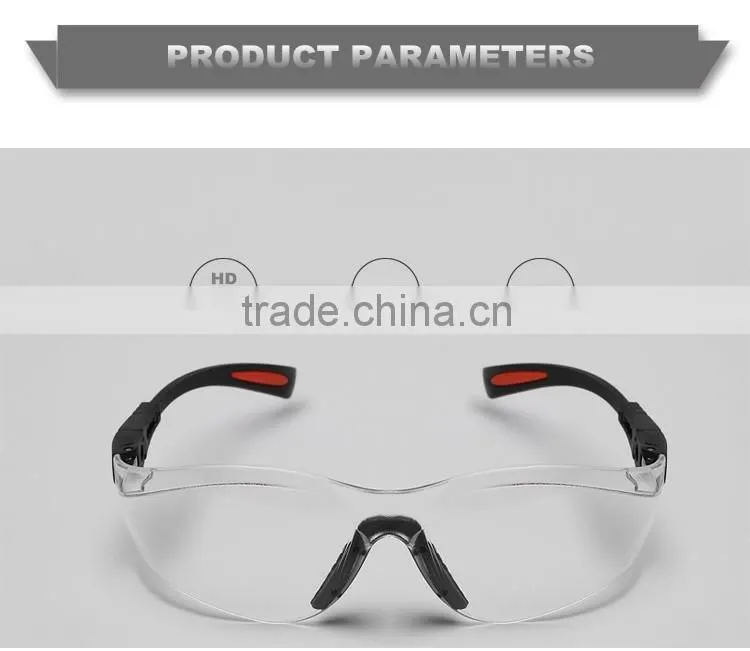 Factory wholesale clear PC lens goggle dustproof eye safety protection glasses
