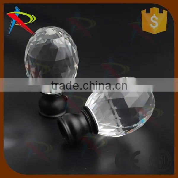 Crystal curtain rod set accessories end caps/finials