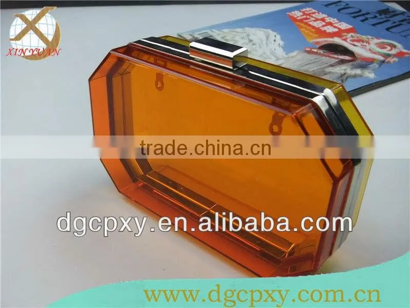 Acrylic clutch box bag octagon shape