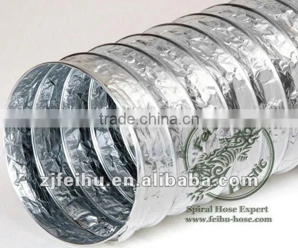 high quality aluminium foil flexible fire resistant duct hose