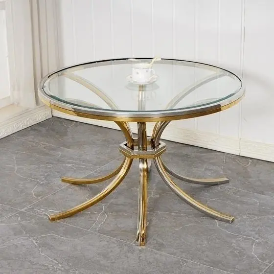 Tiptop round mix color coffee table