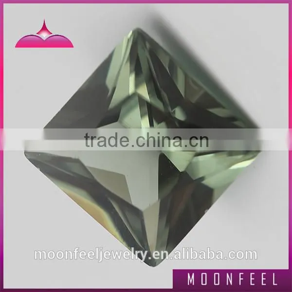 Light green spinel gemstone in square shape