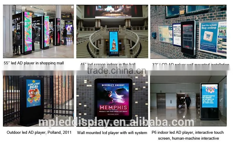 P5/P6/p7.62/P10 indoor led advertising lighting box/player screen
