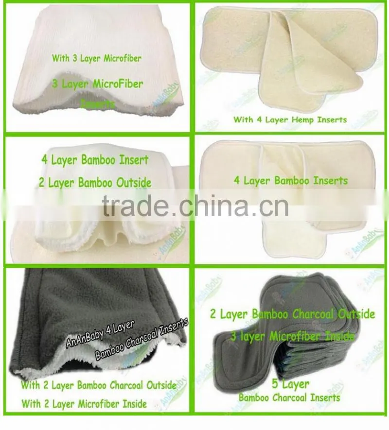 AnAnBaby Free Shipping Solid Color Breathable AIO Diapers