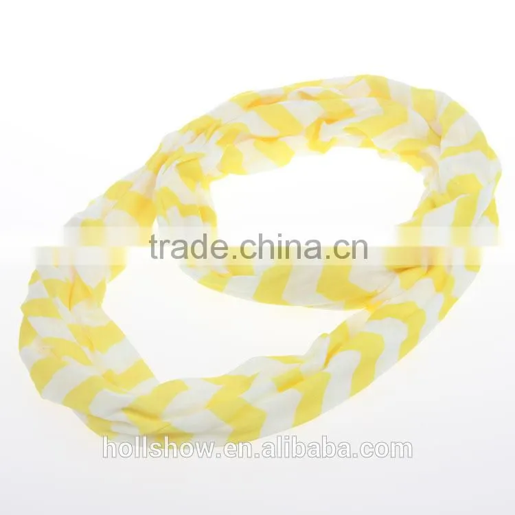 Wholesale Lady Fashion Polyester Circle Loop Cheveron Infinity Scarf