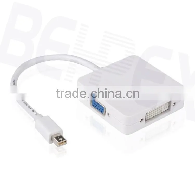 3 in 1 Mini Displayport DP to VGA DVI MDI Adpater Cable for Macbook