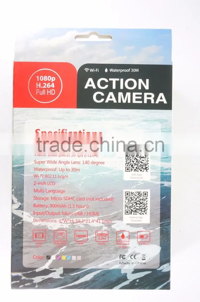 G2 2016 hot selling waterproof action cameras with wifi Professional Sports Camera