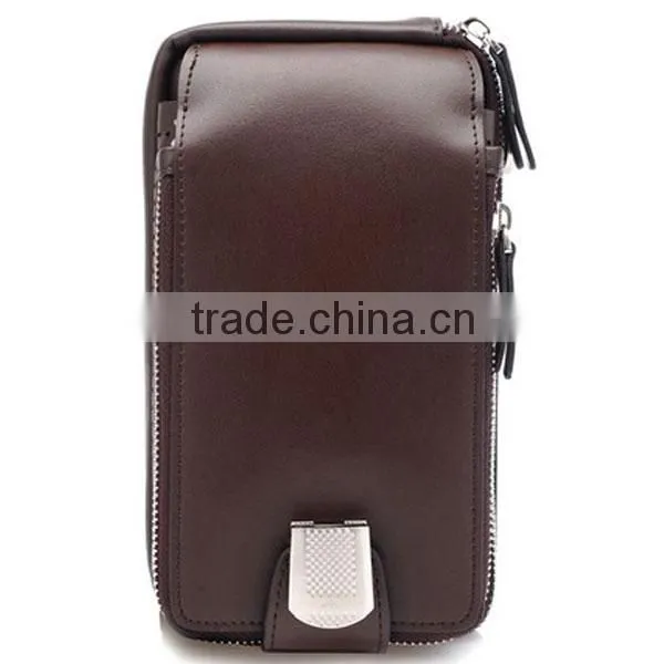 2014 high end men mobile phone wallet case leather cell phone wallet