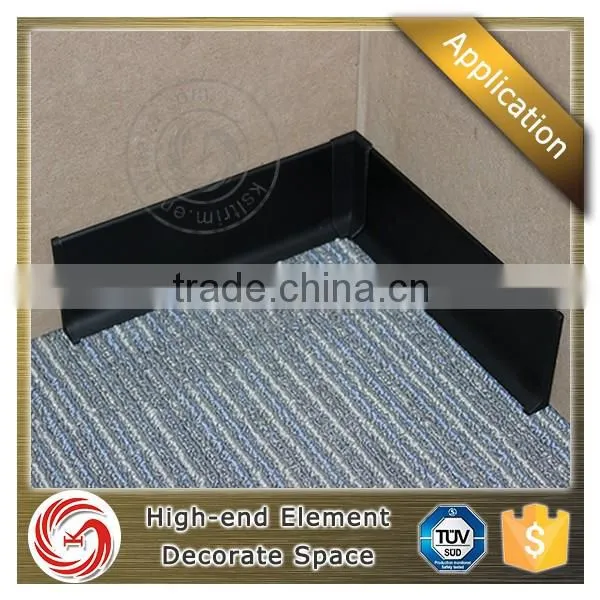 Laminate flooring brushed silver inner corner aluminium wall skirting board with end caps