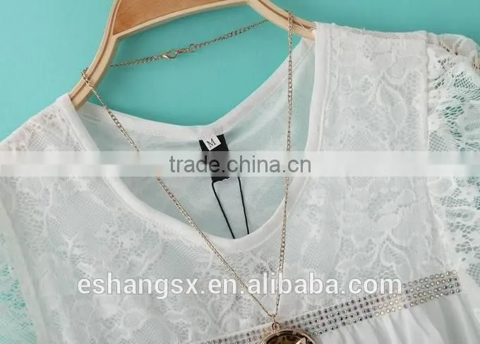 Ladies chiffon short sleeve sexy t-shirt