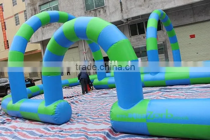 Popular inflatable go karts race track,inflatable track race for zorb ball game