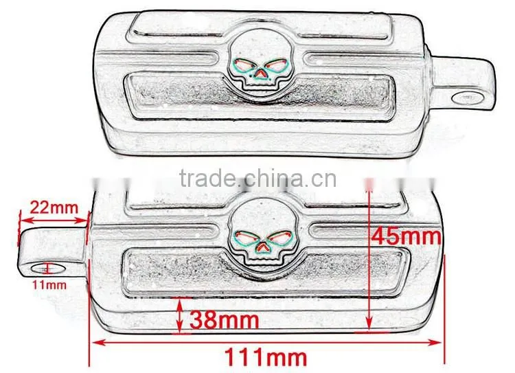 BJ-FP216-051 Billet Aluminum Foot Pegs Pedal for Serrated Harley Davidson Style