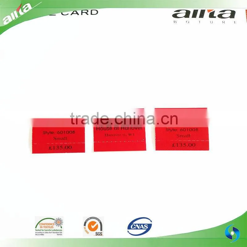Allta Group direct factory cheap customize wholesale printed paper hang tag clothing price tag