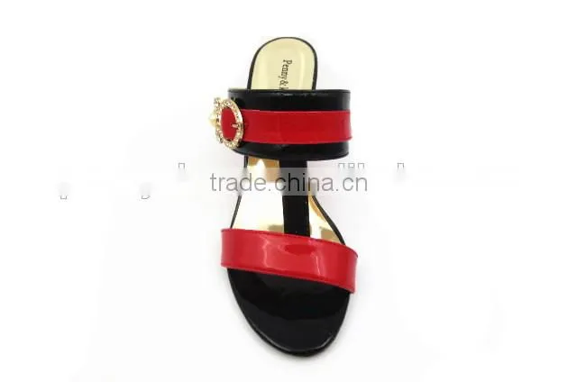 new fashion wedge heel pu slipper for lady